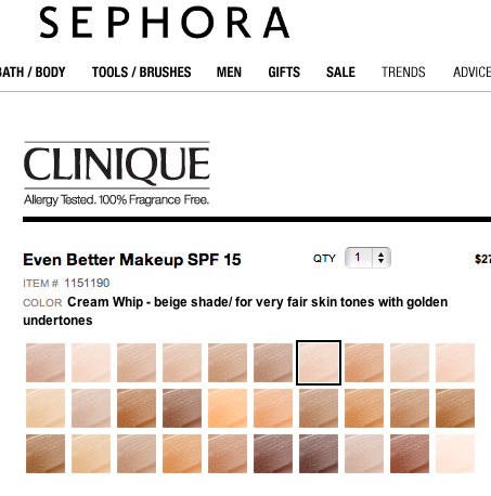 Clinique Even Better Foundation Shade Chart